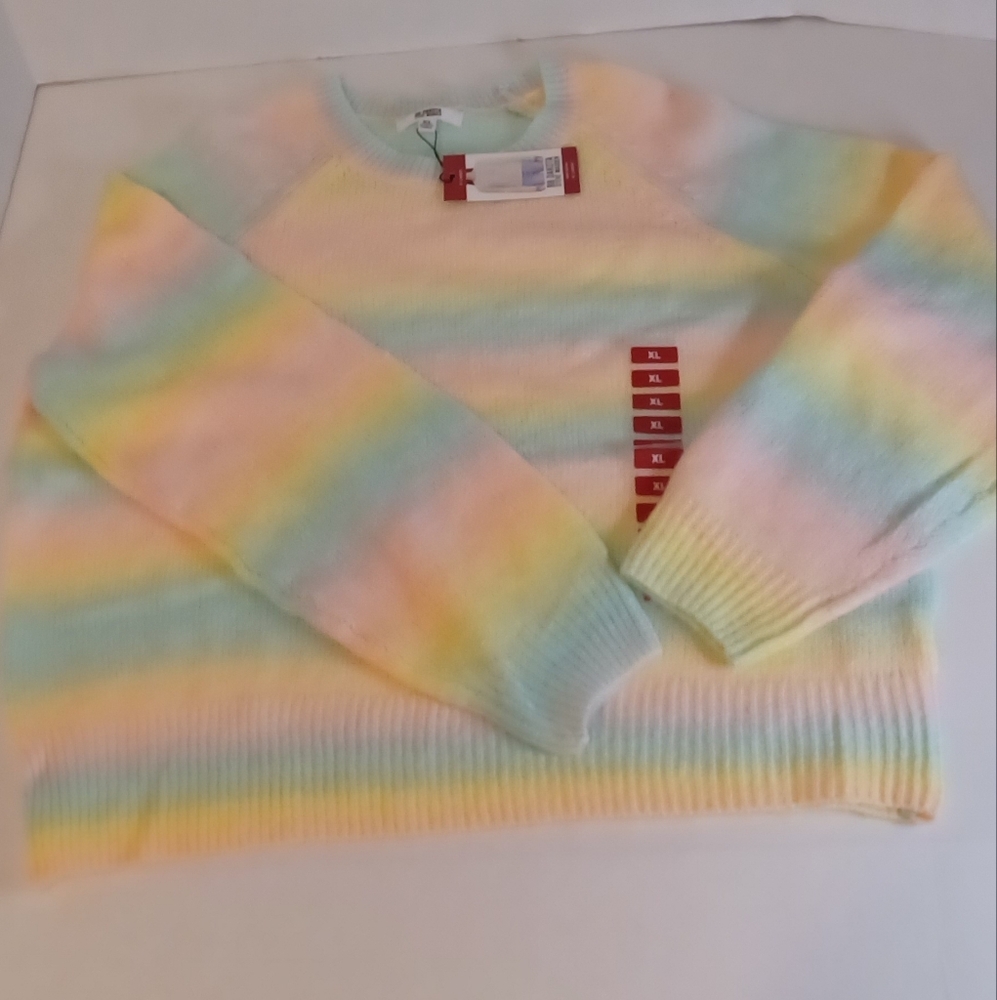 BB Dakota Steve Madden Women's Size XL Rainbow Ombre Sweater‎ NEW
